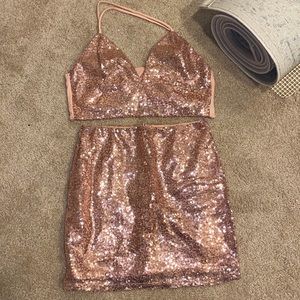 Pink two piece dress